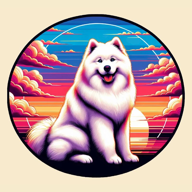 Samojeden Hund Geschenke Niedlicher Samojeden Hund Grafik