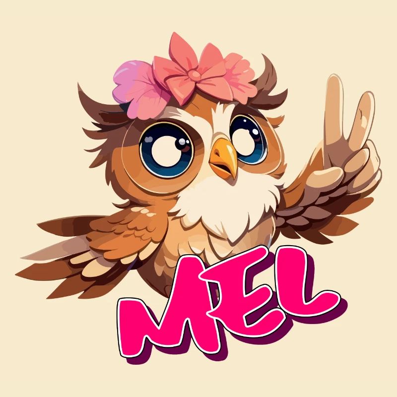 MEL - Schöner Mädchen Name mit süßer EULE