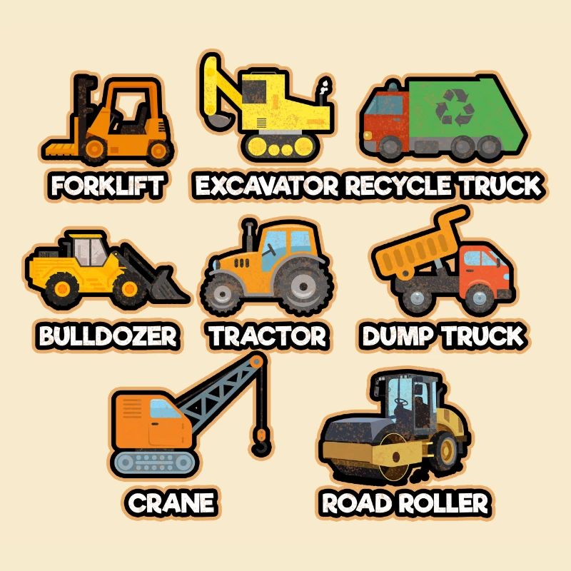 Excavator Construction Site Construction Worker Construction Truck I Gift