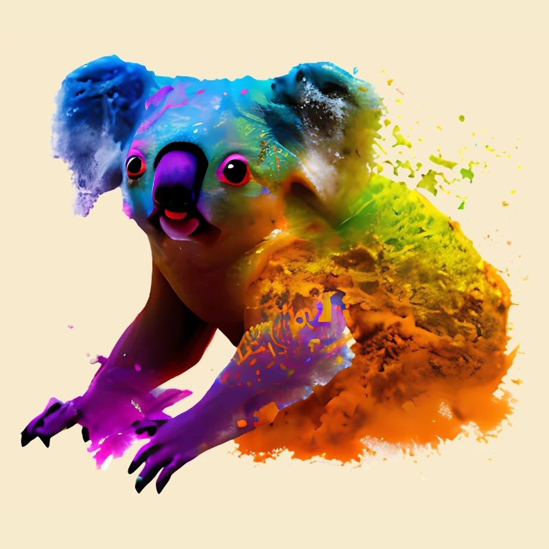 Koala in Farbexplosion