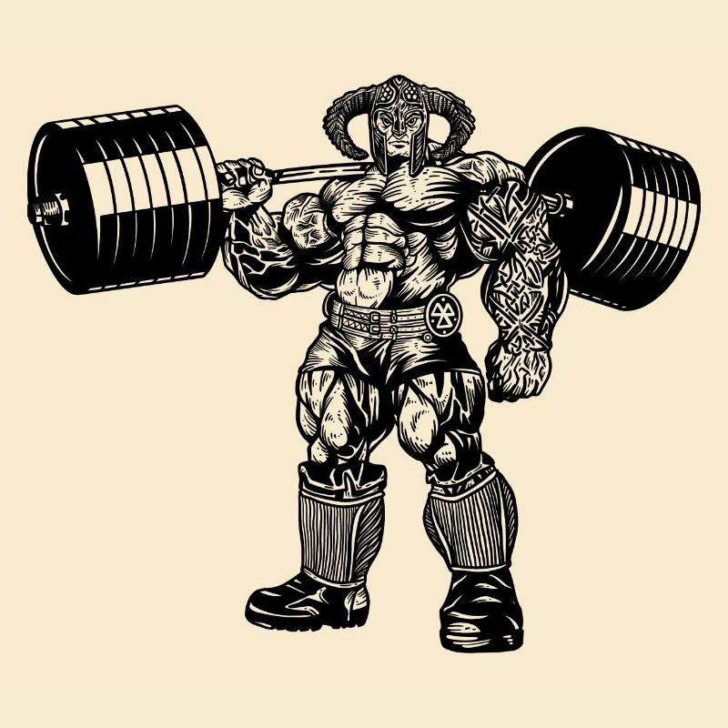 Deadlift Wikinger Bodybuilder Krieger Workout