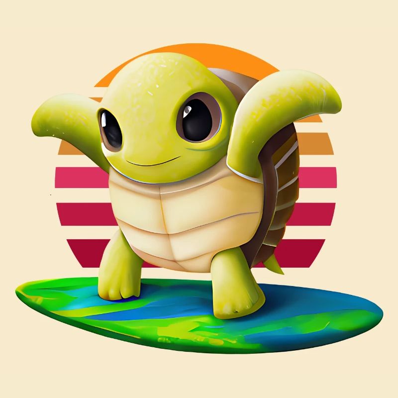 Surfing turtle
