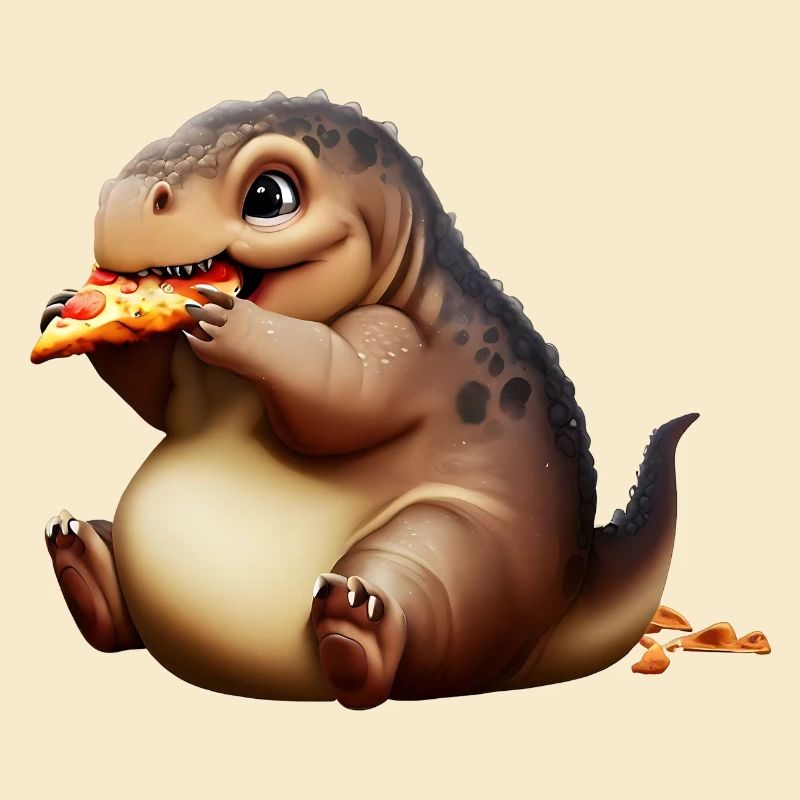 Pizza liebender Dinosaurier