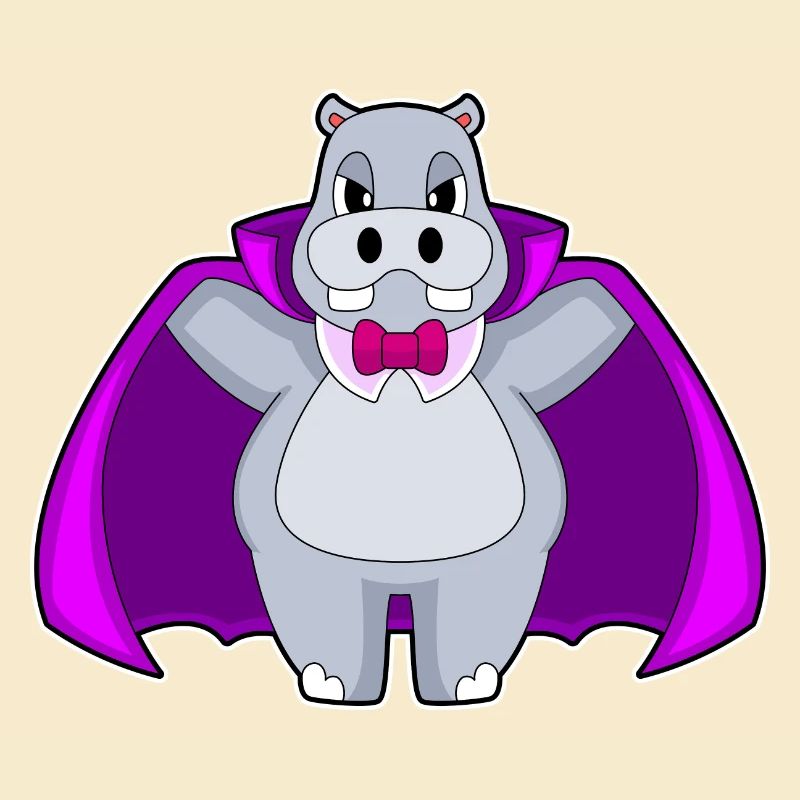 Nilpferd Halloween Vampir
