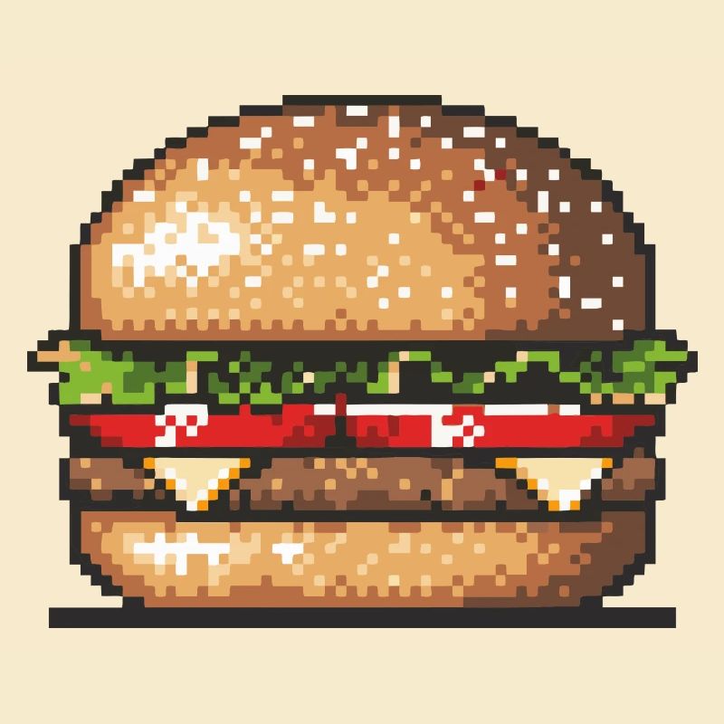 Burger Pixel Symbol
