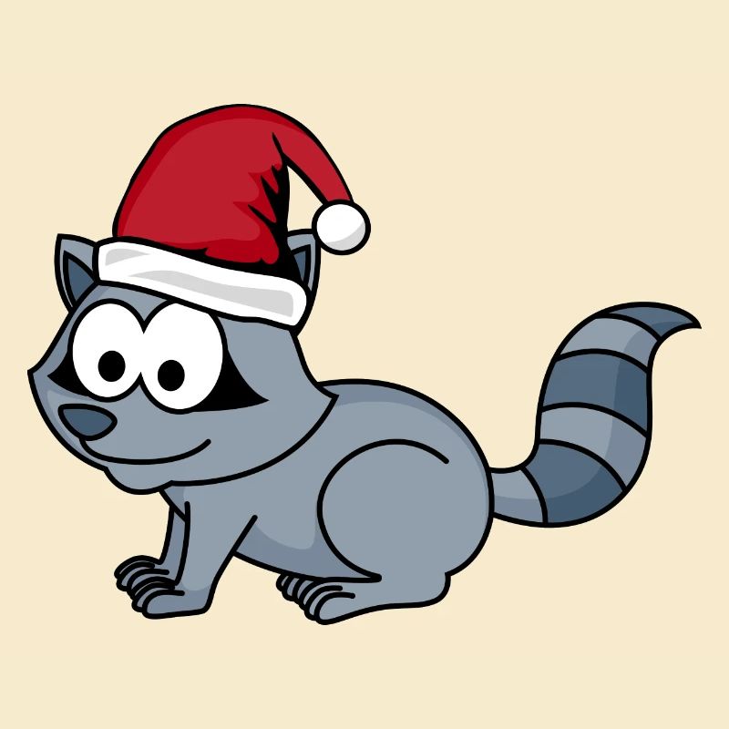 Waschbär Comic Weihnachten
