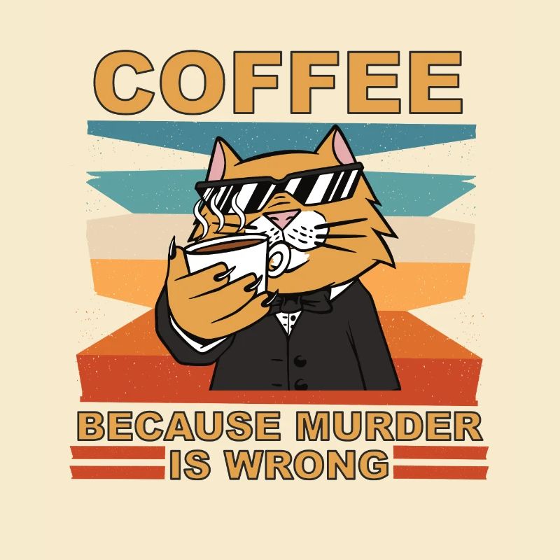 Coffee because murder is wrong lustiger spruch