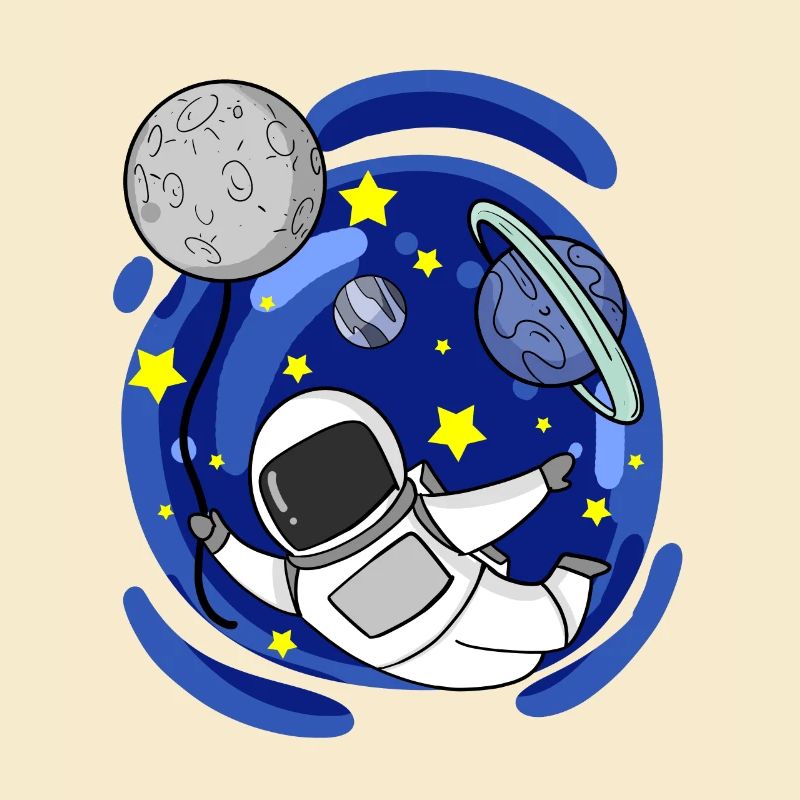 Astronaute Moon Balloon