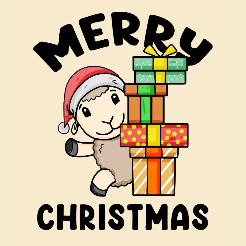 Joyeux moutons de Noël avec cadeaux