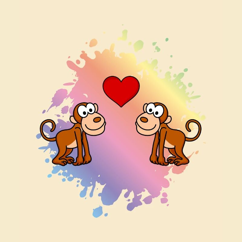 Monkey Comic Couple Love