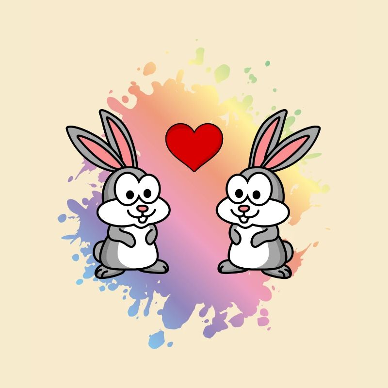 Hase Comic Paar Liebe