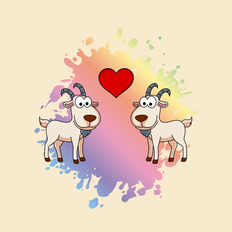 Bergziege Comic Paar Liebe