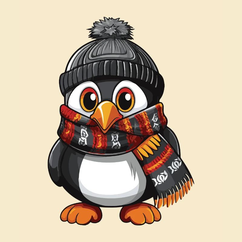 Pinguin Niedlich Winter Comic