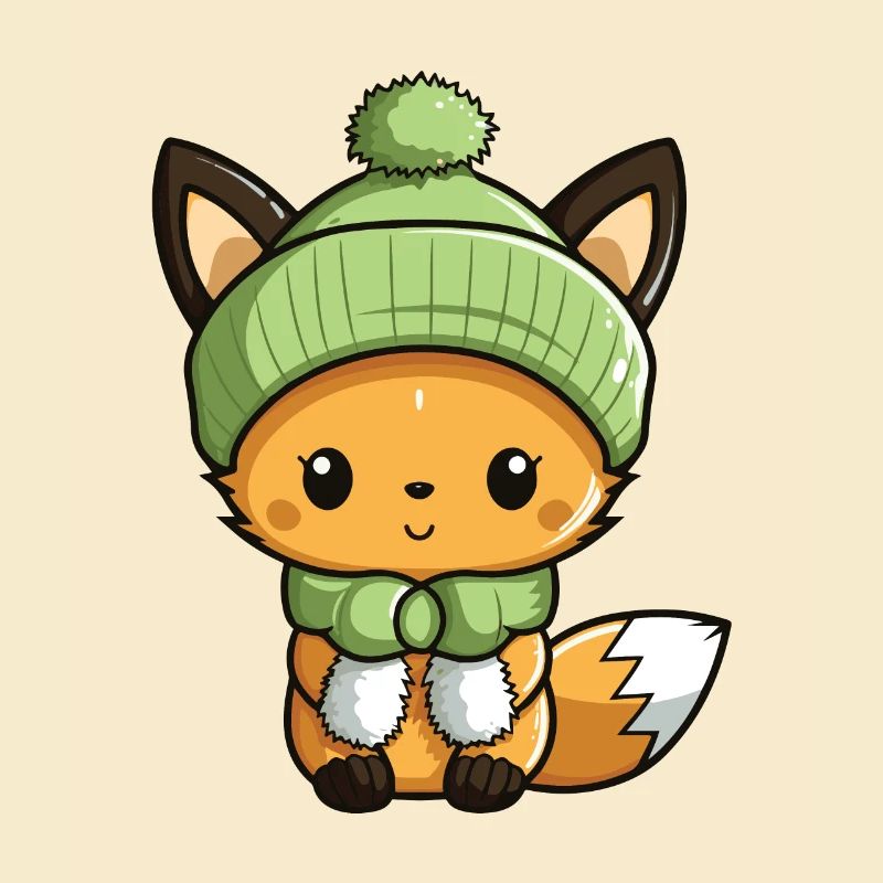 Fox Cute Winter Comic Hat
