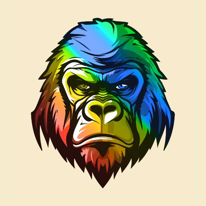 Gorilla Kopf Bunt