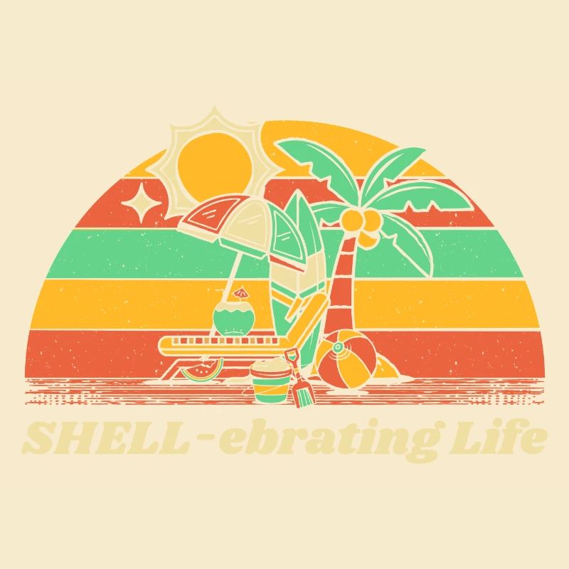 SHELL-ebrating Life Motivational Quote Beach