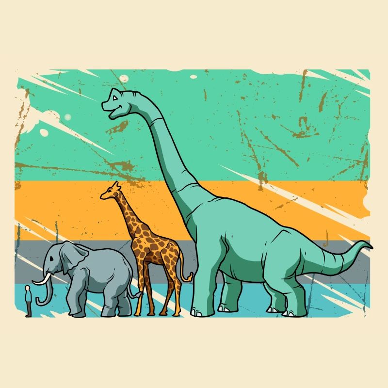 Brachiosaurus Dinosaurier Giraffe Elefant Mensch