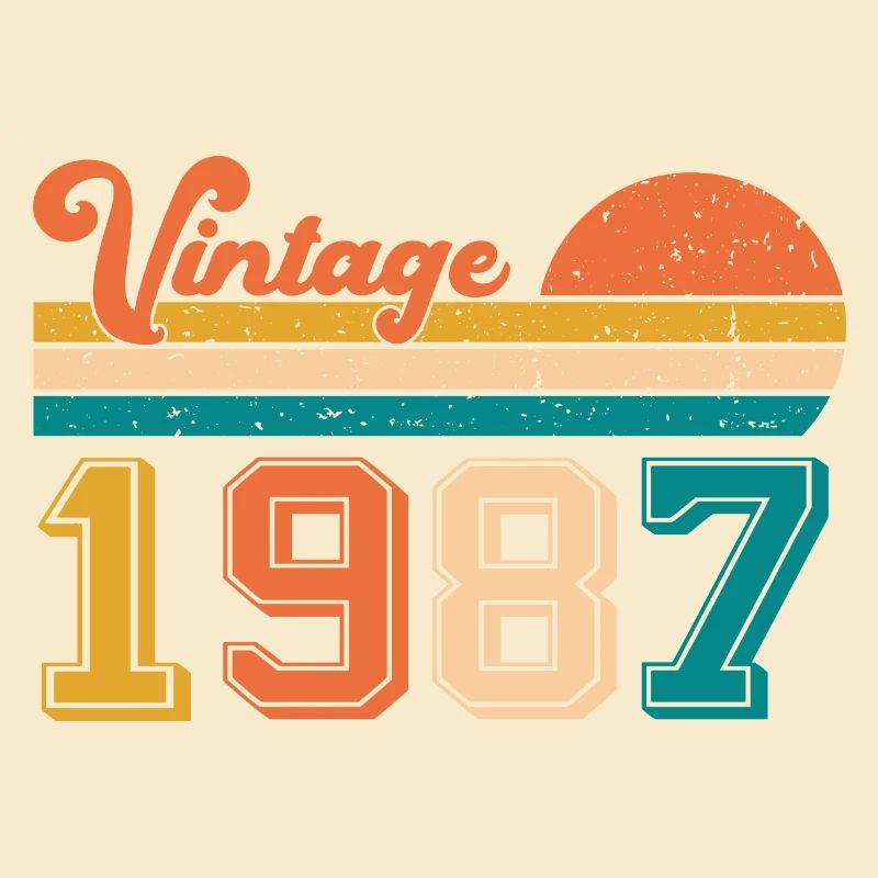 1987 Vintage Tee, Bday Tee. Retro-Stil