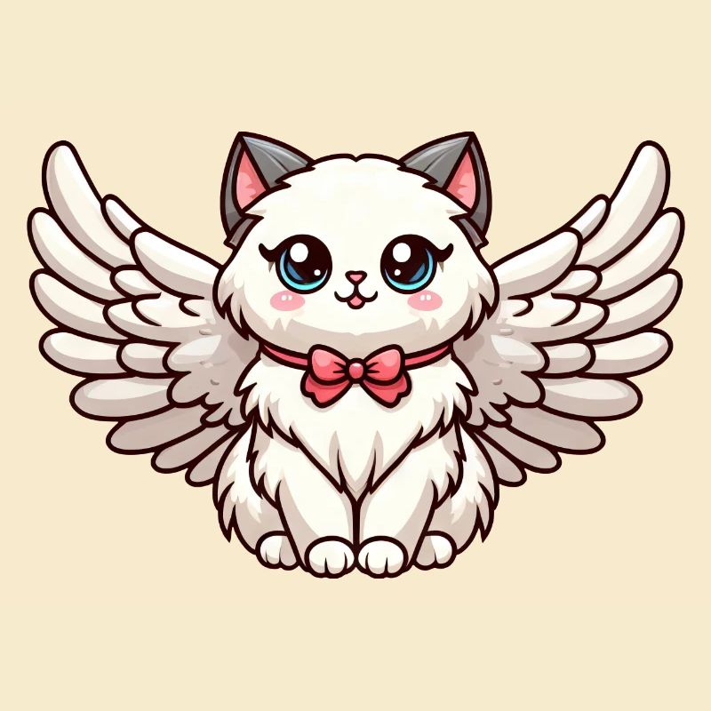 Niedliche Ragdoll-Katze im Comic-Stil mit