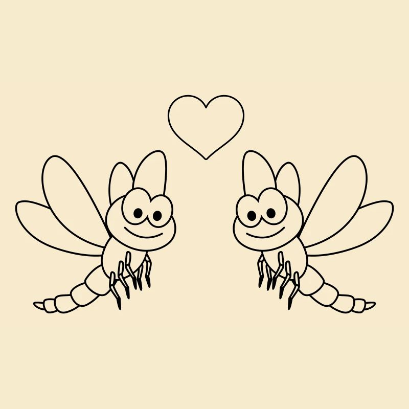 libelle Comic Paar liebe