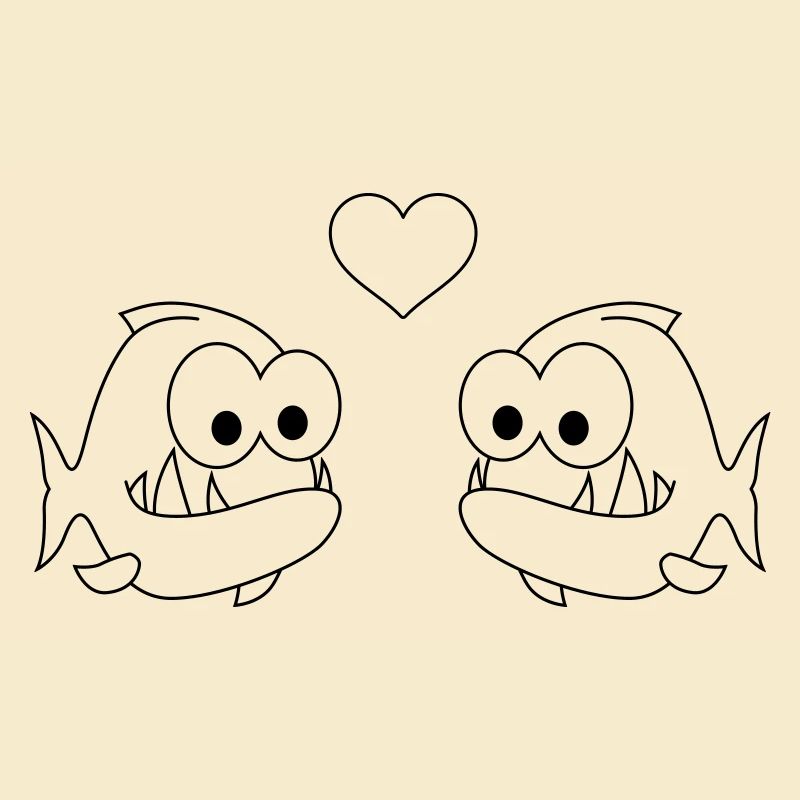 Piranha Comic Paar liebe