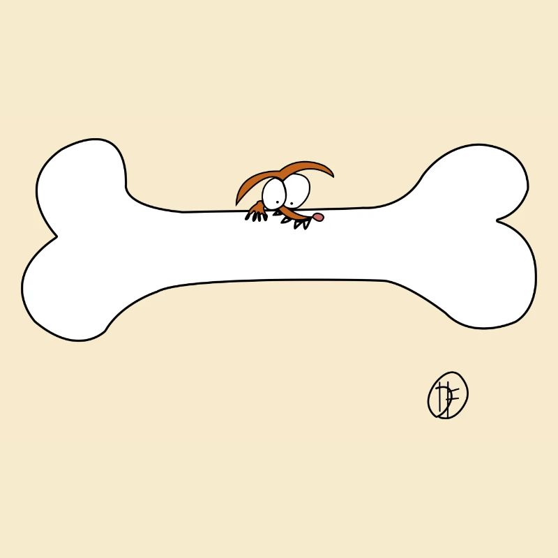 Hund mit Knochen