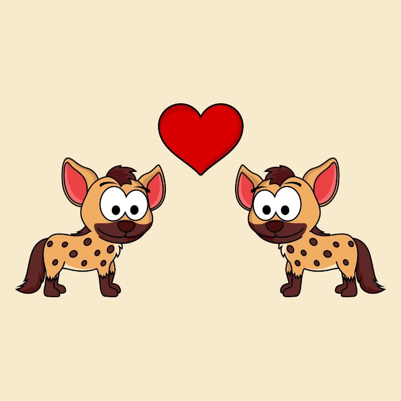 Hyäne Comic Paar liebe