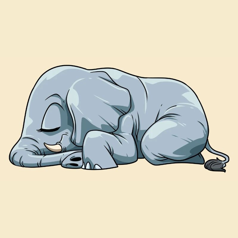 Niedlicher Schlafender Elefant