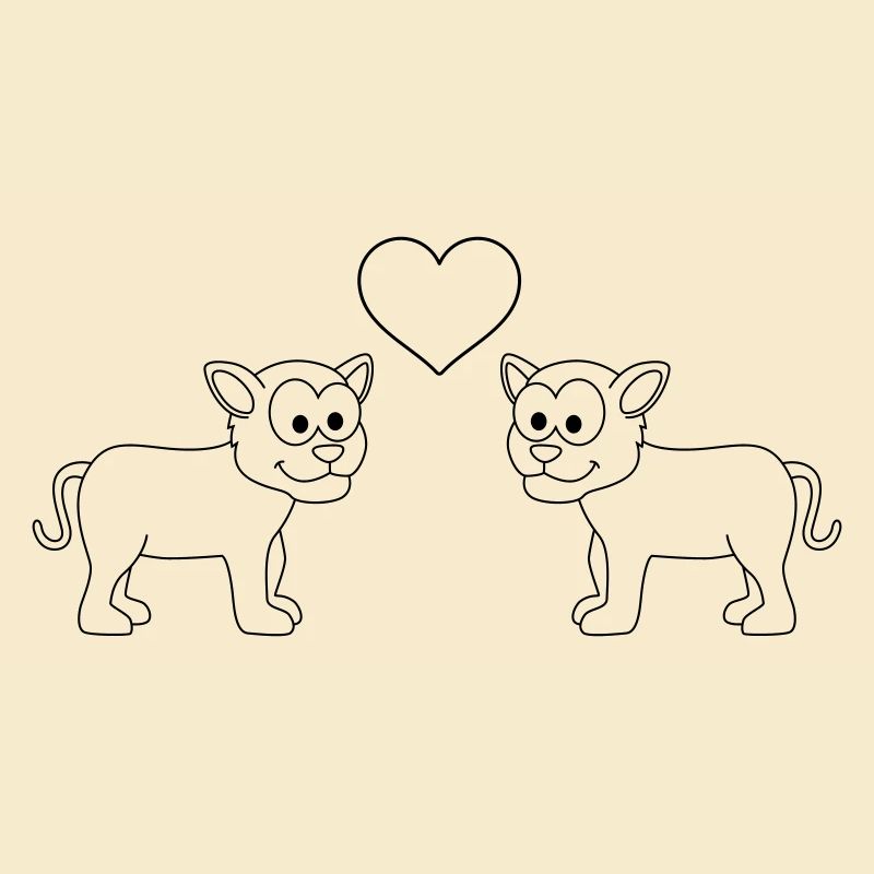 Panther Comic Paar liebe