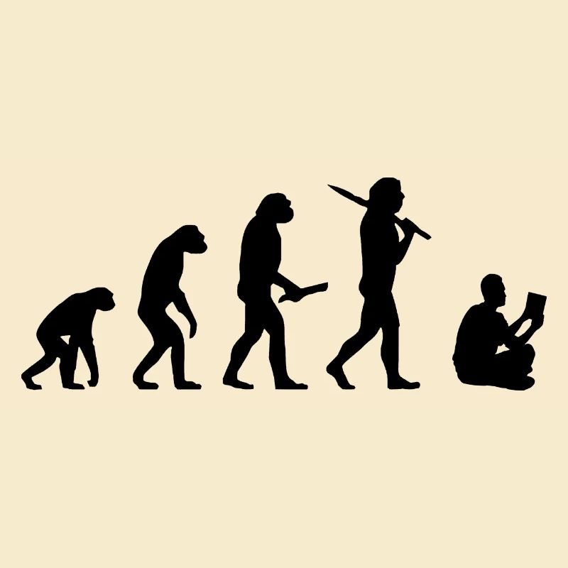 Evolution Lesen Leseratte Bücher Buch Geschenkidee