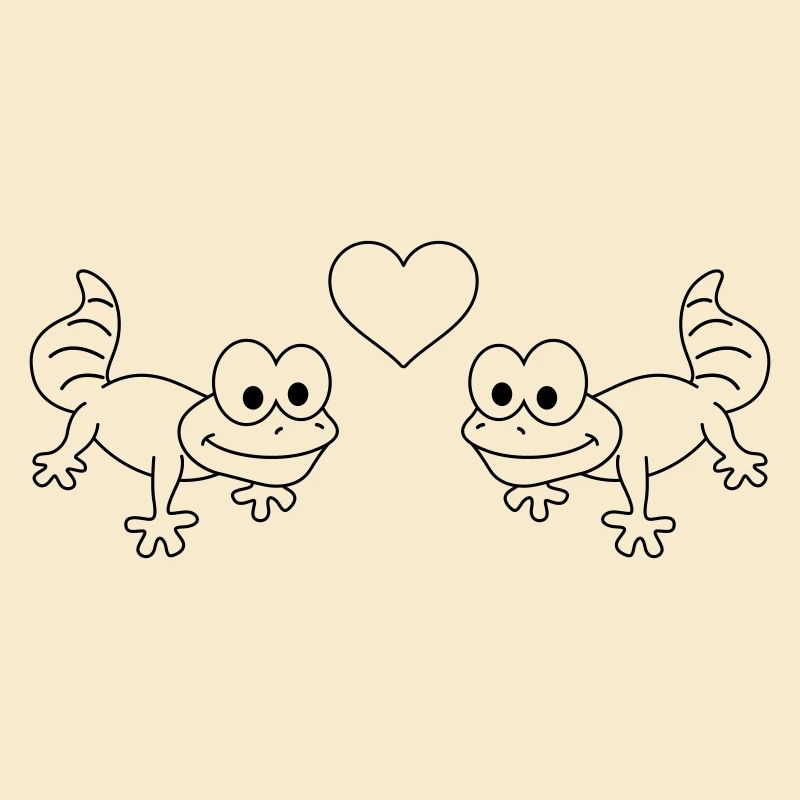 Gecko Comic Paar liebe