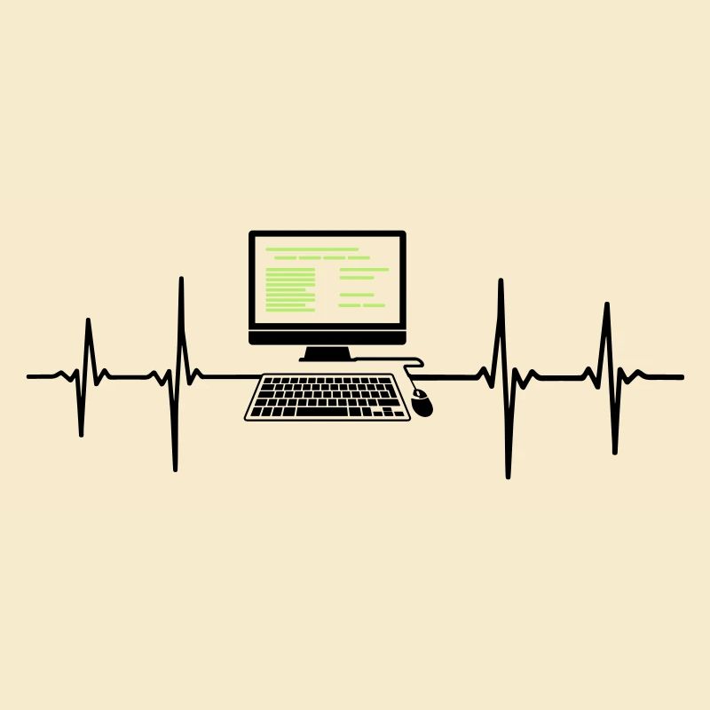 Ordinateur EKG programmeur de rythme cardiaque pc nerd