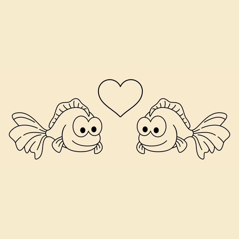 Goldfisch Comic Paar liebe
