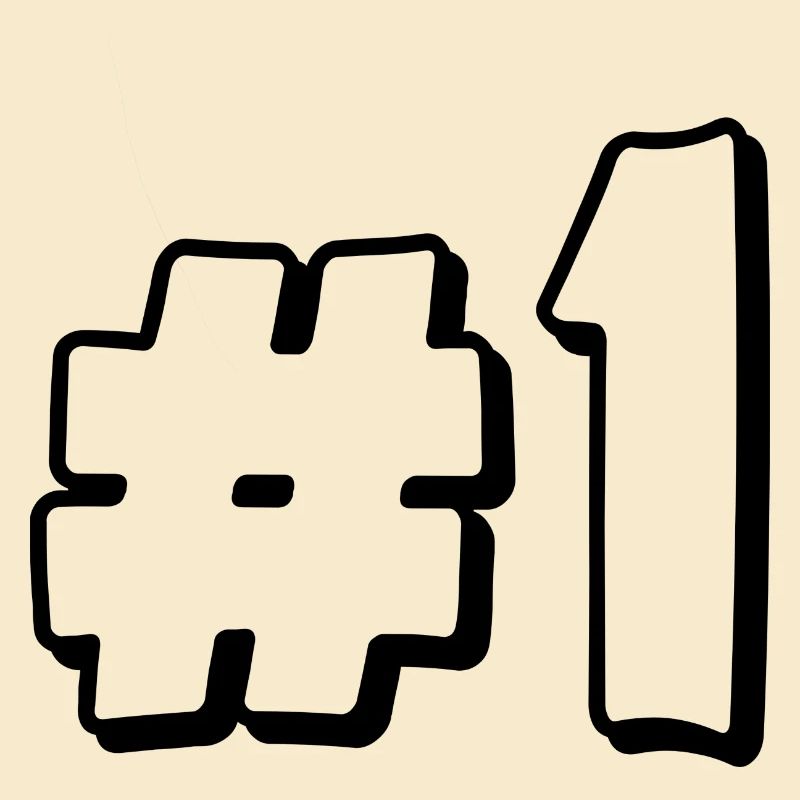 Nummer eins mit Hashtag