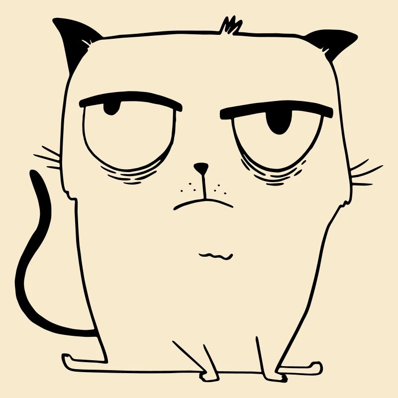 Cartoon Cat - Drôle de chat Evil Eye Nerves