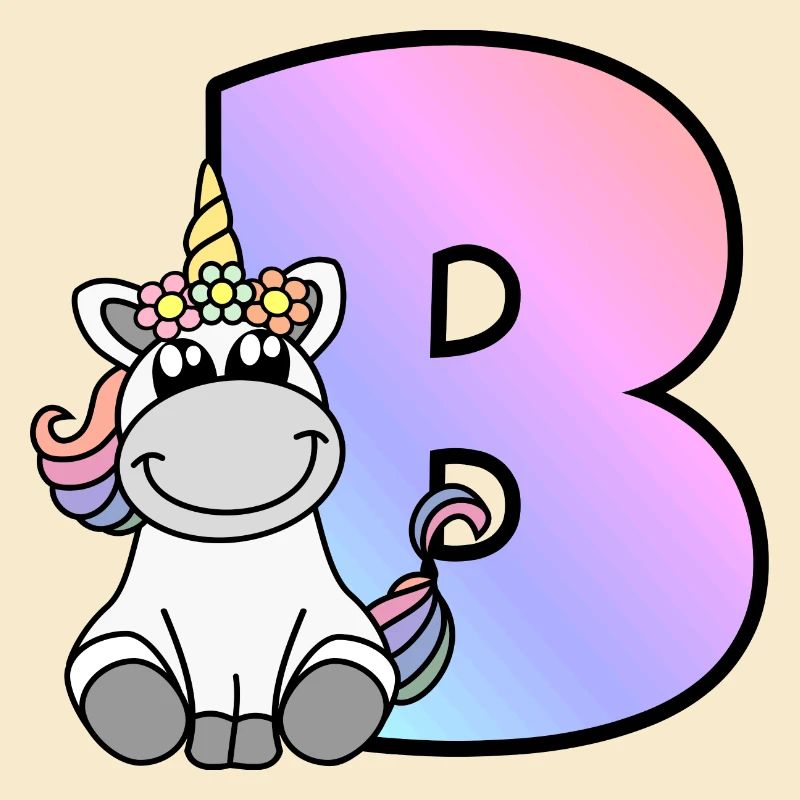 Einhorn Buchstabe B