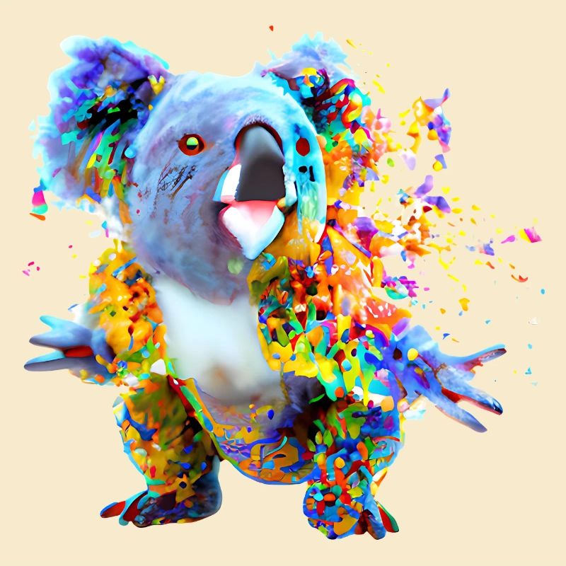 Koala in Farbexplosion