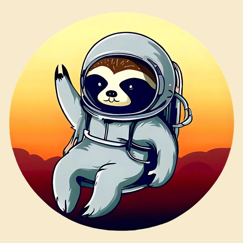 Lazyer in space at sunset