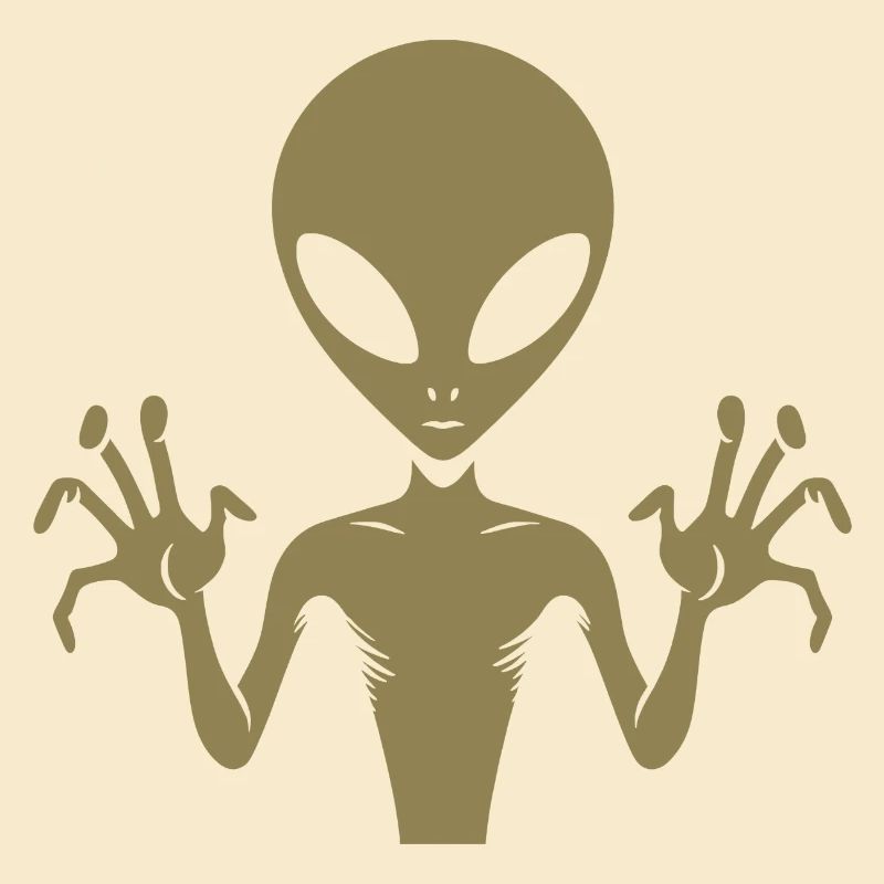 Alien Alien Body Silhouette with Hands: A unique d