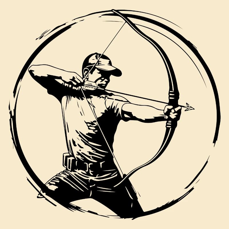Bogenschießen Mann Silhouette