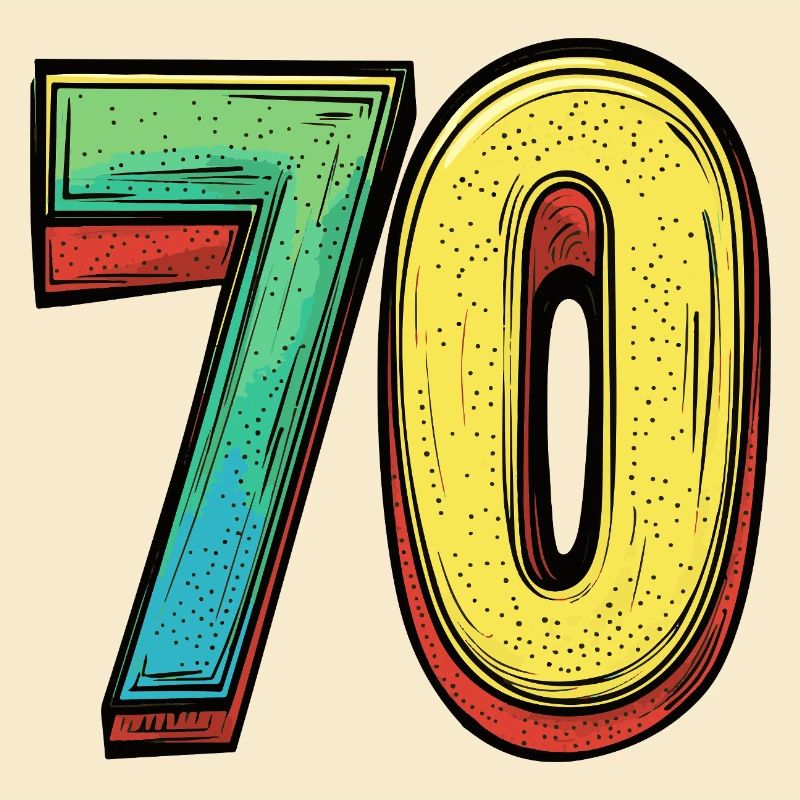 70 Zahl Comic
