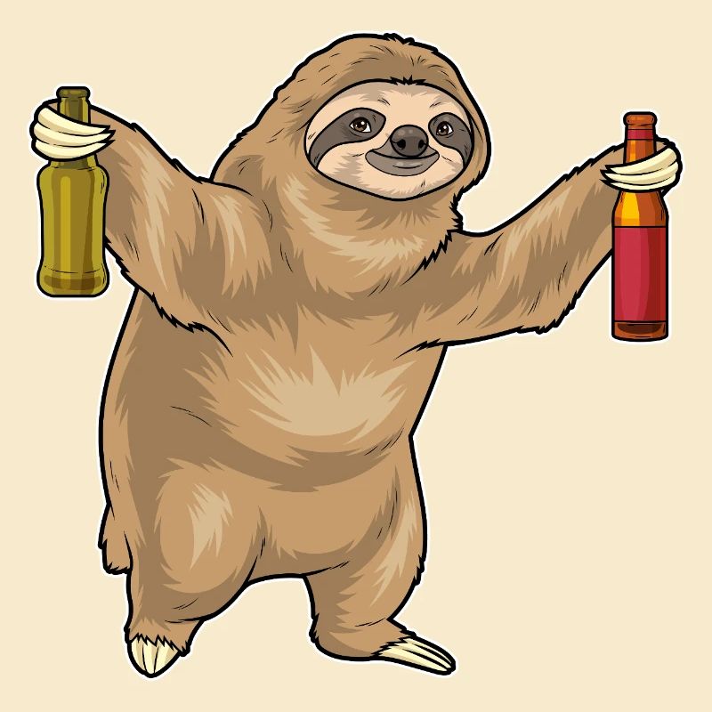 Faultier Flasche Bier