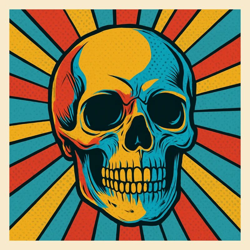 Explodierter Farbtopf Totenkopf