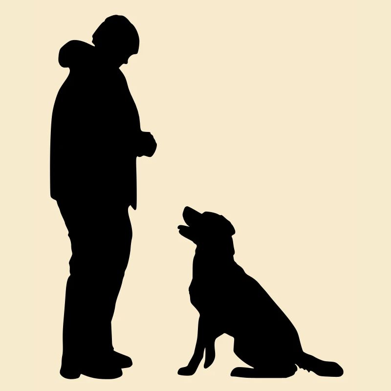 Hund sitzt vor