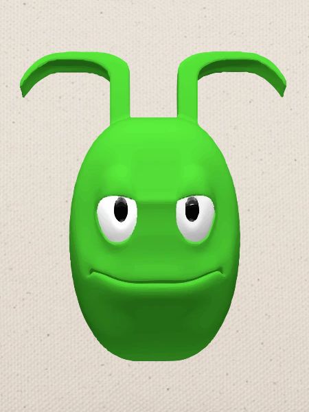 Fröhlicher grüner Alien mit Antennen