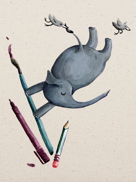 Akrobatik Elefant malen