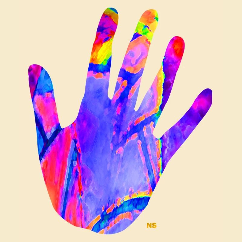 Bunte Neon Hand
