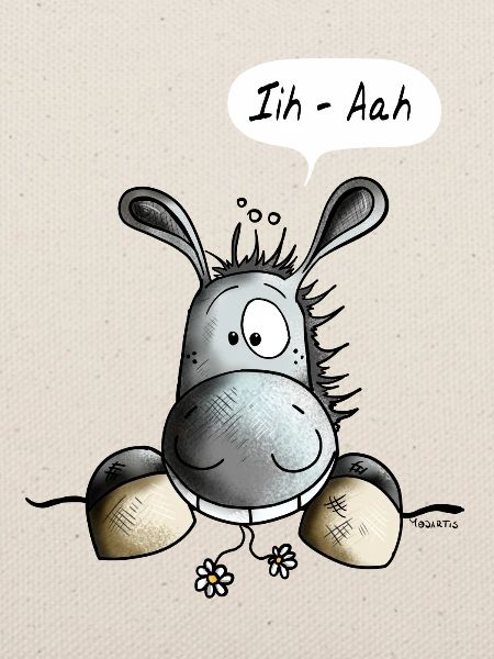 Abenteuerlustiger Esel