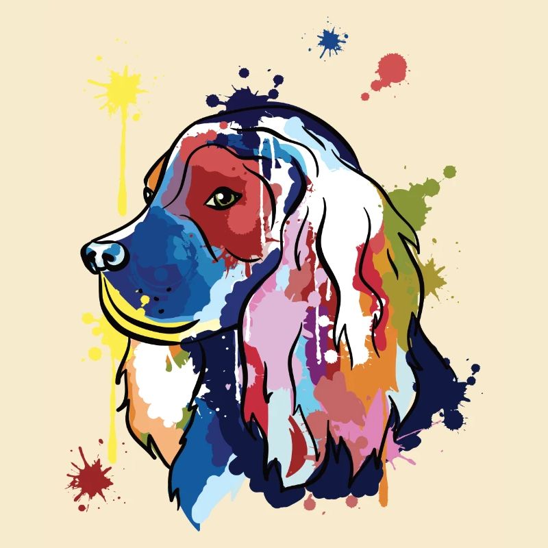 Cocker spaniel - illustration colorée