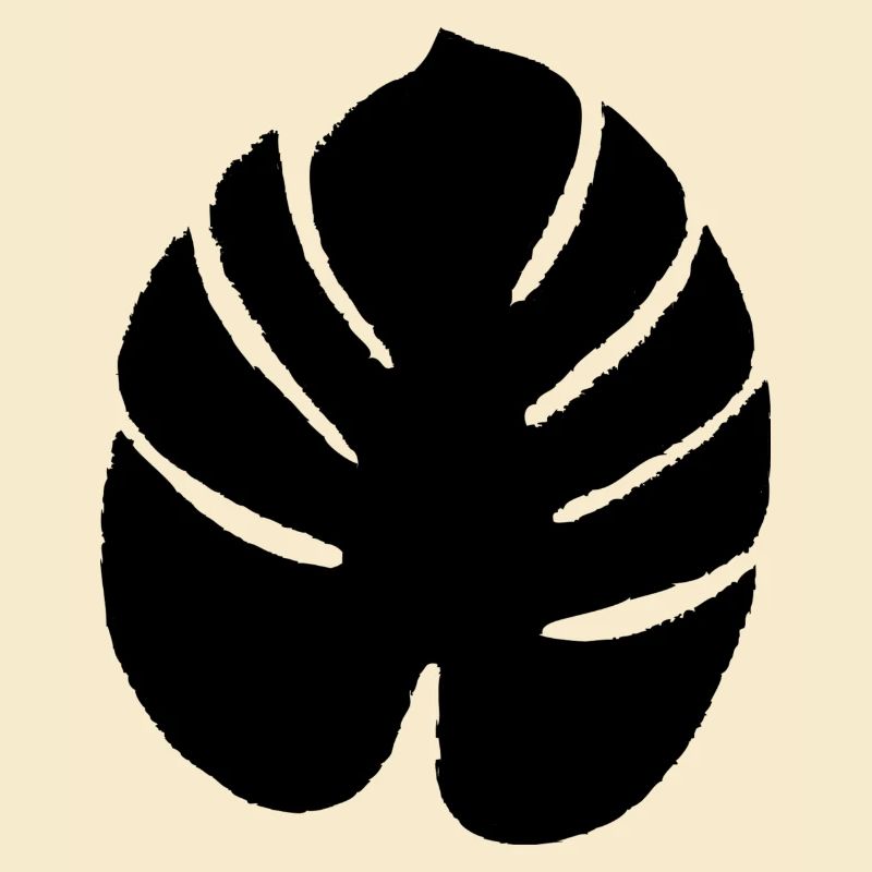 Exotisches Blatt schwarz